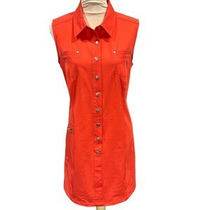 Daily Sports Sweden Sleeveless‎ Button-Down Shirt Dress Activewear L